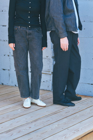 オリエンタル 001 Unlined plain toe Black  White (R-0002) レザーシューズ ユニセックス