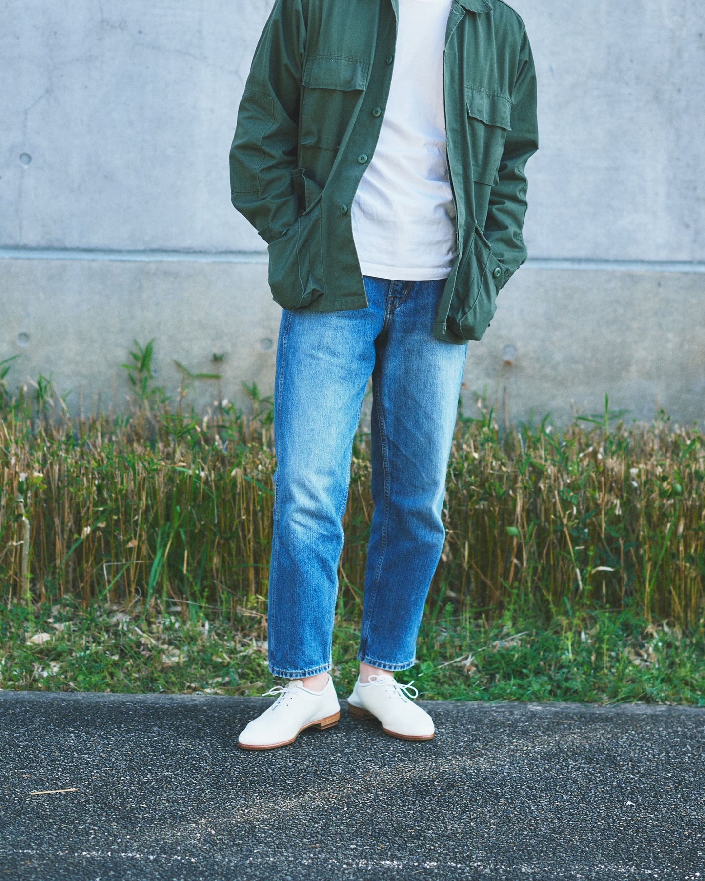 オリエンタル 001 Unlined plain toe White (R-0002) レザーシューズ ユニセックス