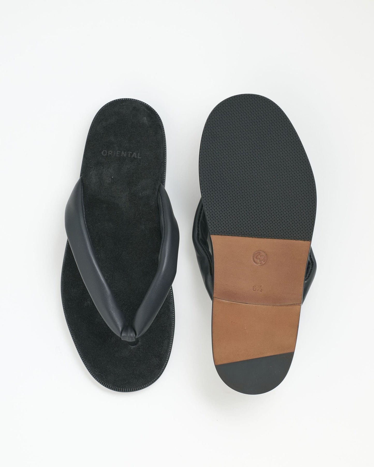 オリエンタル 004 Setta sandal Black (R-0004) トング レザー サンダル