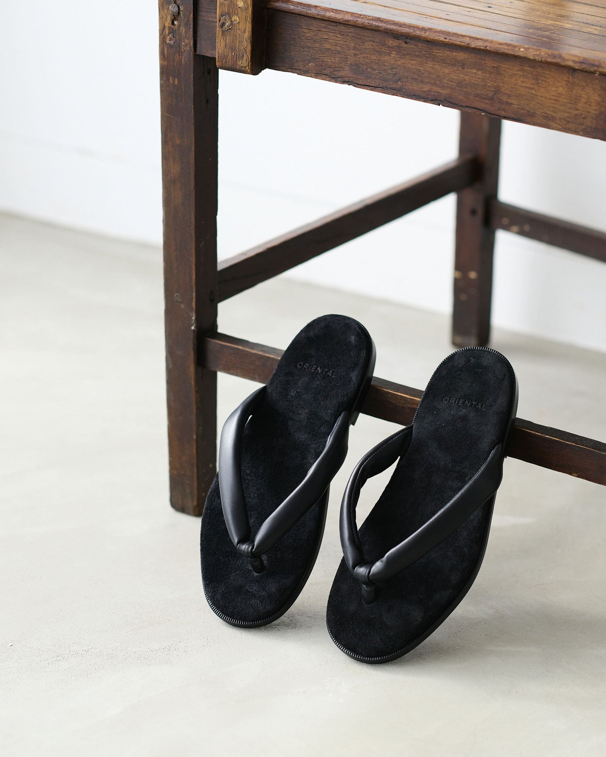 オリエンタル 004 Setta sandal Black (R-0004) トング レザー サンダル